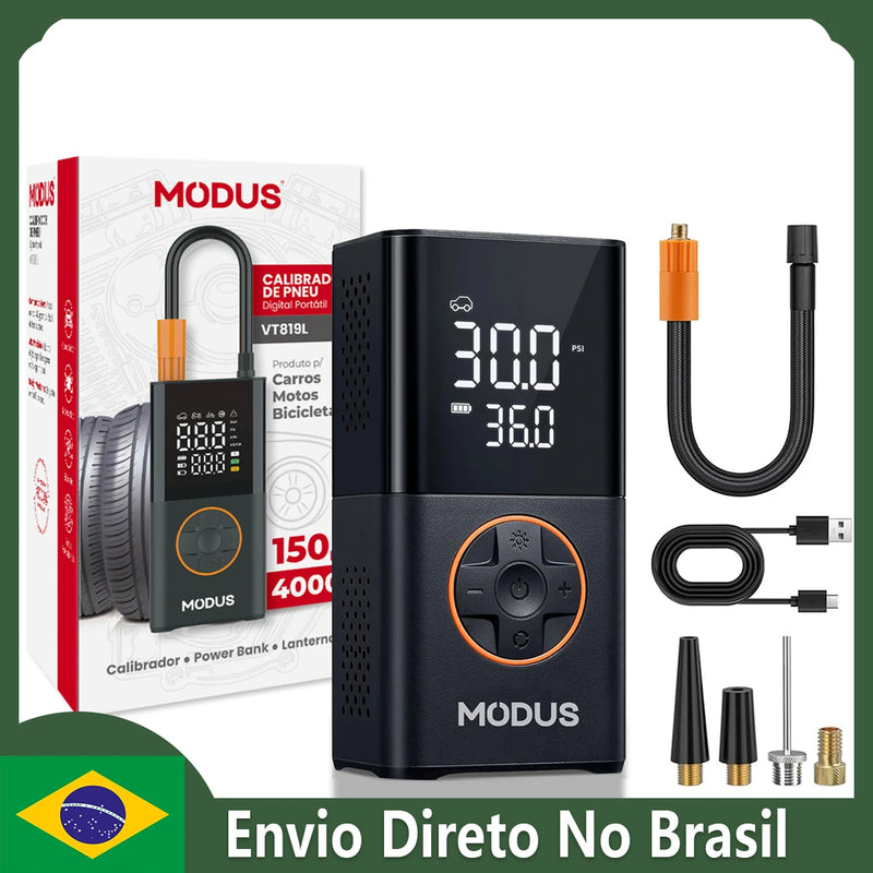 Bomba de ar portátil recarregável de alta precisão com luz de emergência LED